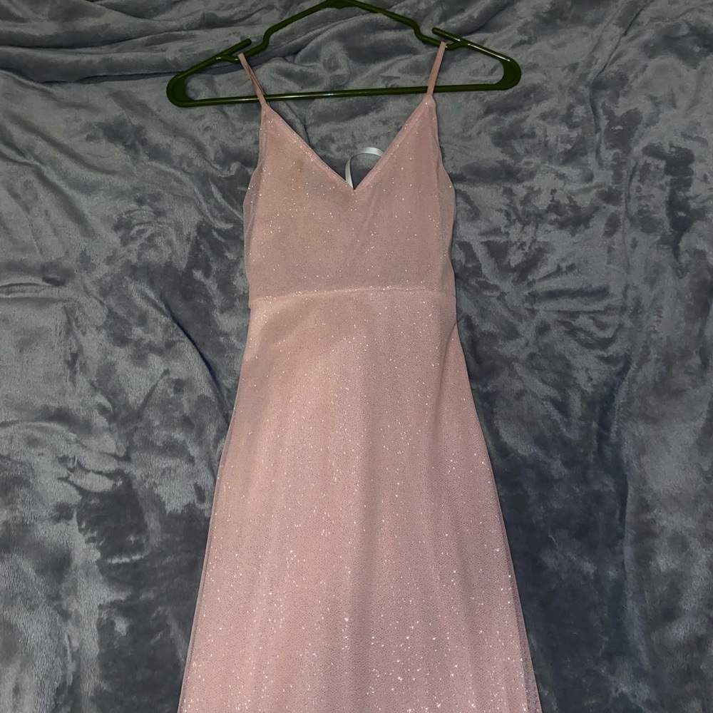 Windsor Sparkling pink Blush Gown with bow/prom dress